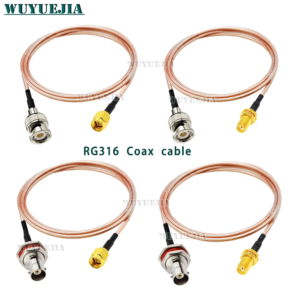RG316 Koaxialkabel Wasserdicht BNC auf SMA Typ RP-SMA Stecker auf Buchse RF Koaxia Pigtail WIFI Router Antenne Verlängerungskabel Jumper Image