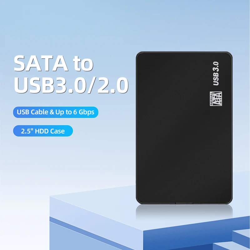 USB 2.0 bis 2,5 Zoll SATA HDD SSD Gehäuse Externes Festplattengehäuse für PC Laptop Smartphone - Externe Festplattenbox Image