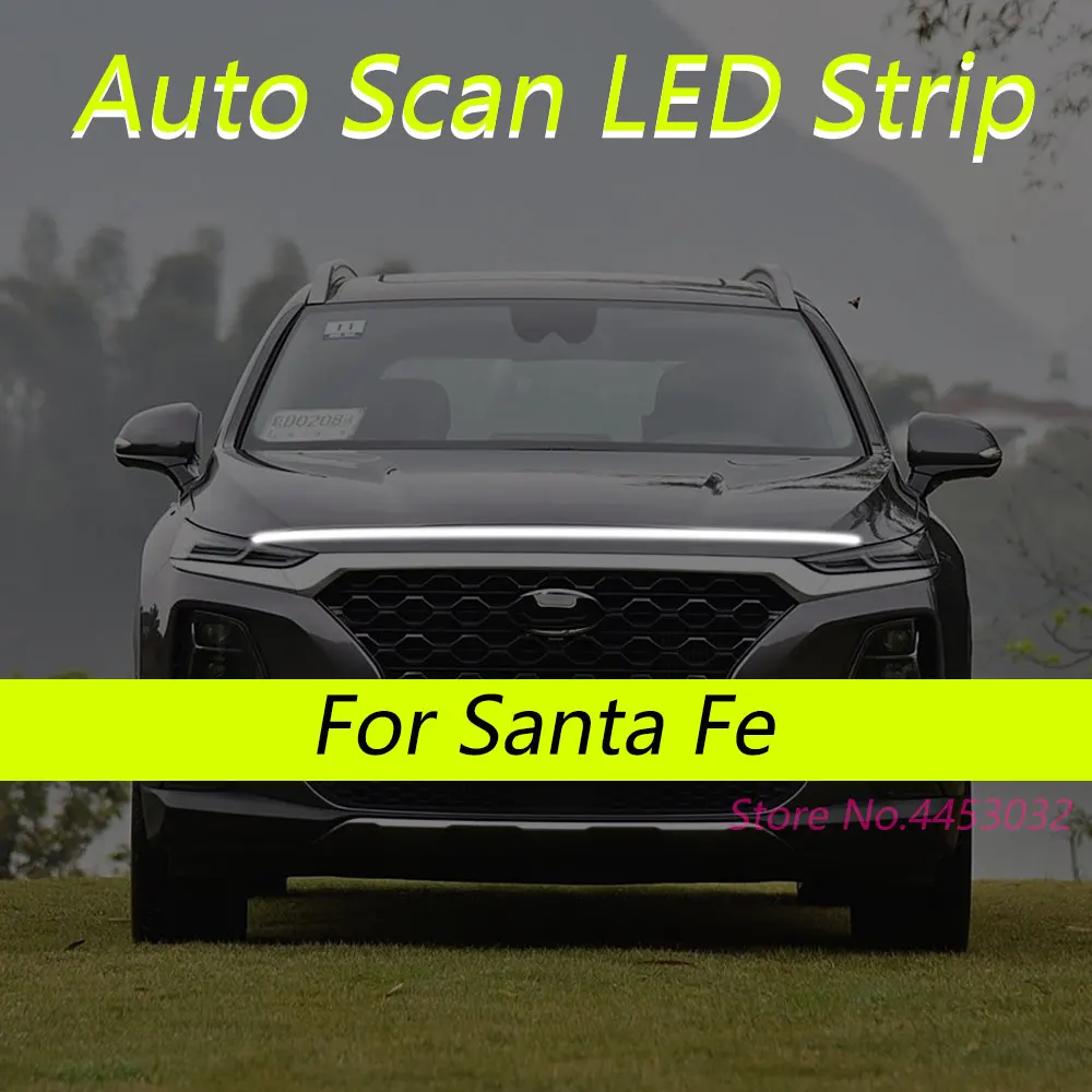 DRL Auto Scan Start-LED-Streifen für Hyundai Santa Fe 2006–2025, Motorhaubenlicht, flexible Scheinwerfer, Willkommenslicht, 59 Zoll Image