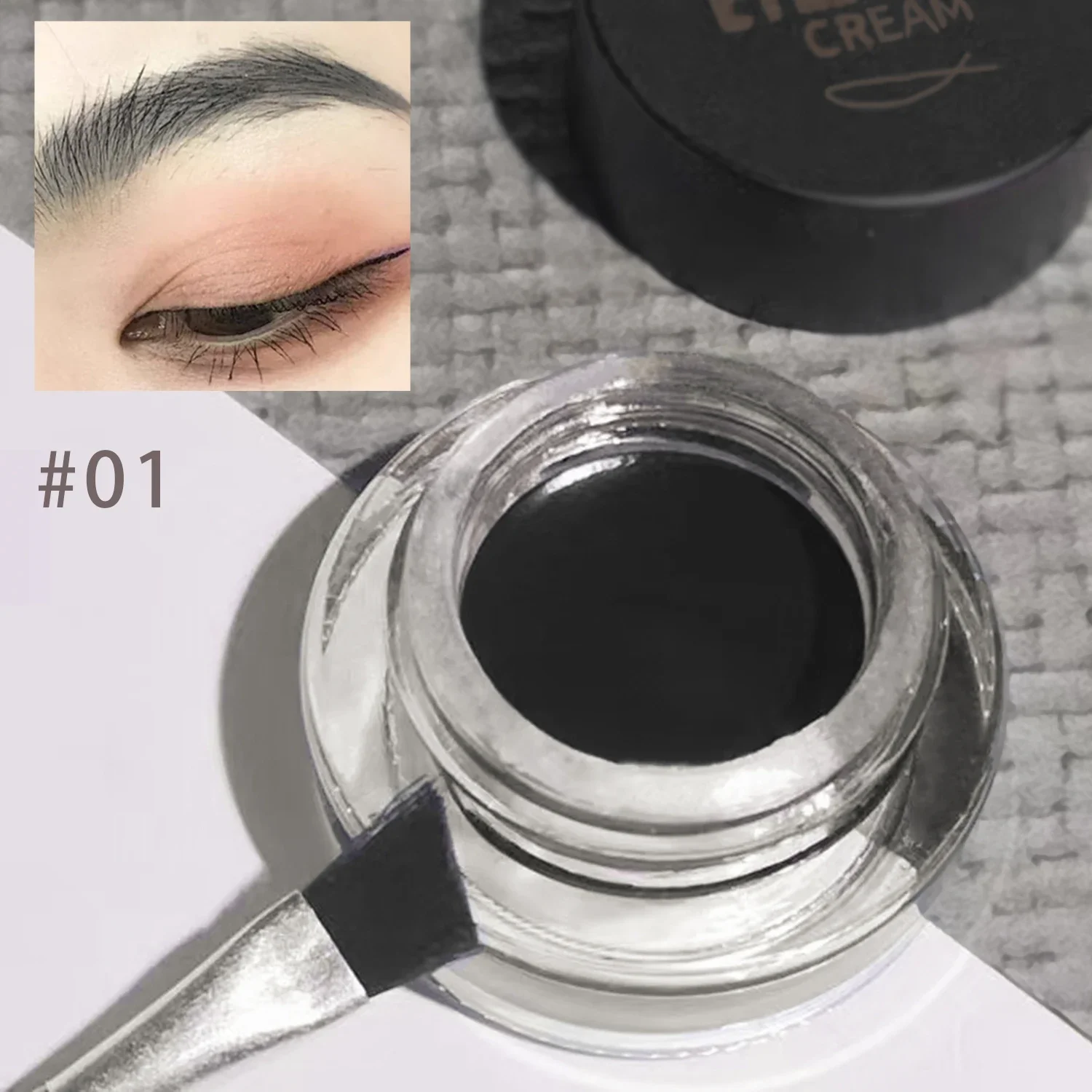 Langanhaltende Eyeliner-Creme, schnell trocknend, wasserfest, schweißfest, nicht leicht zu verschmieren, farb entwickelnde Eyeliner-Creme Image