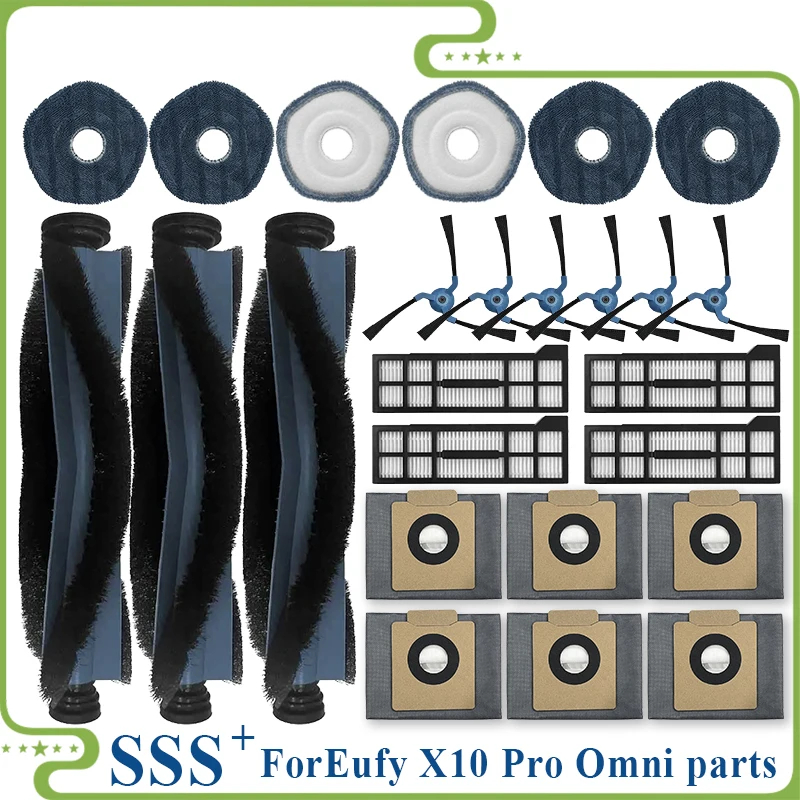 Kompatibel Für Eufy X10/X10 Pro Omni Staubsauger Wichtigsten Seite Pinsel Mopp Tuch Hepa-Filter Staubbeutel Zubehör Ersatzteile Image