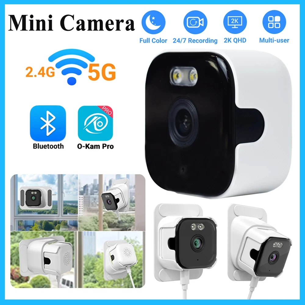 5MP HD Fensterkamera 5GHz WiFi Innenkamera Aufnahme Home Security Farbnachtsicht Bewegungserkennung Schnelle Installation Image