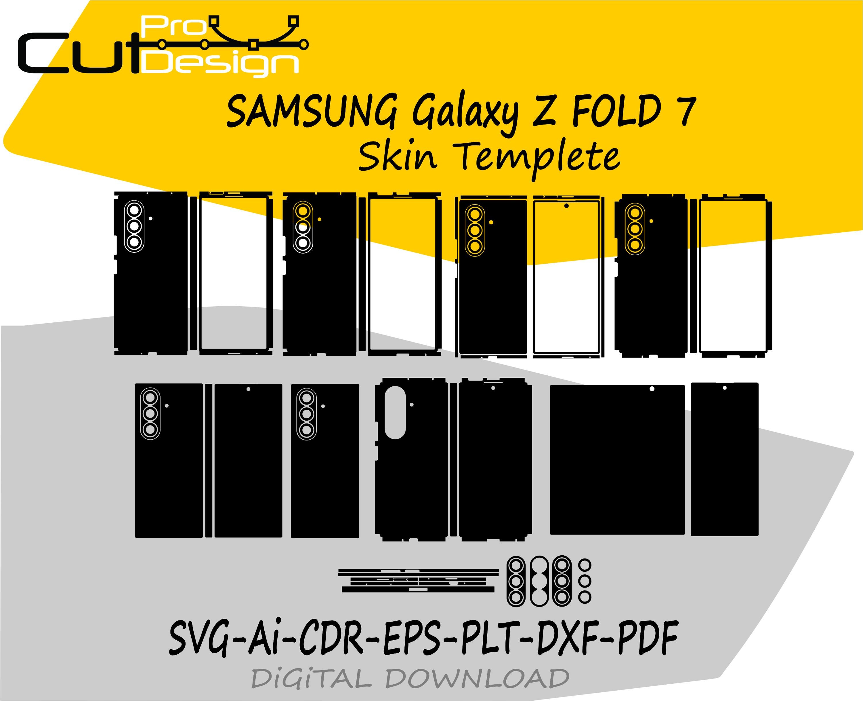 Modello skin vettoriale per Samsung Galaxy Z Fold 7 5G, layout skin, fustelle - File di taglio skin per Samsung Galaxy Z Fold 7 5G.
