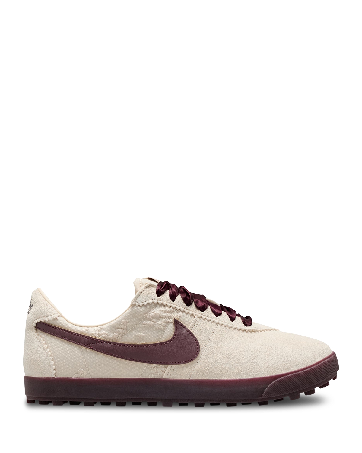 Nike Women's Nike Astrograbber Leather Sneakers - Light Cream/Burgundy Crush