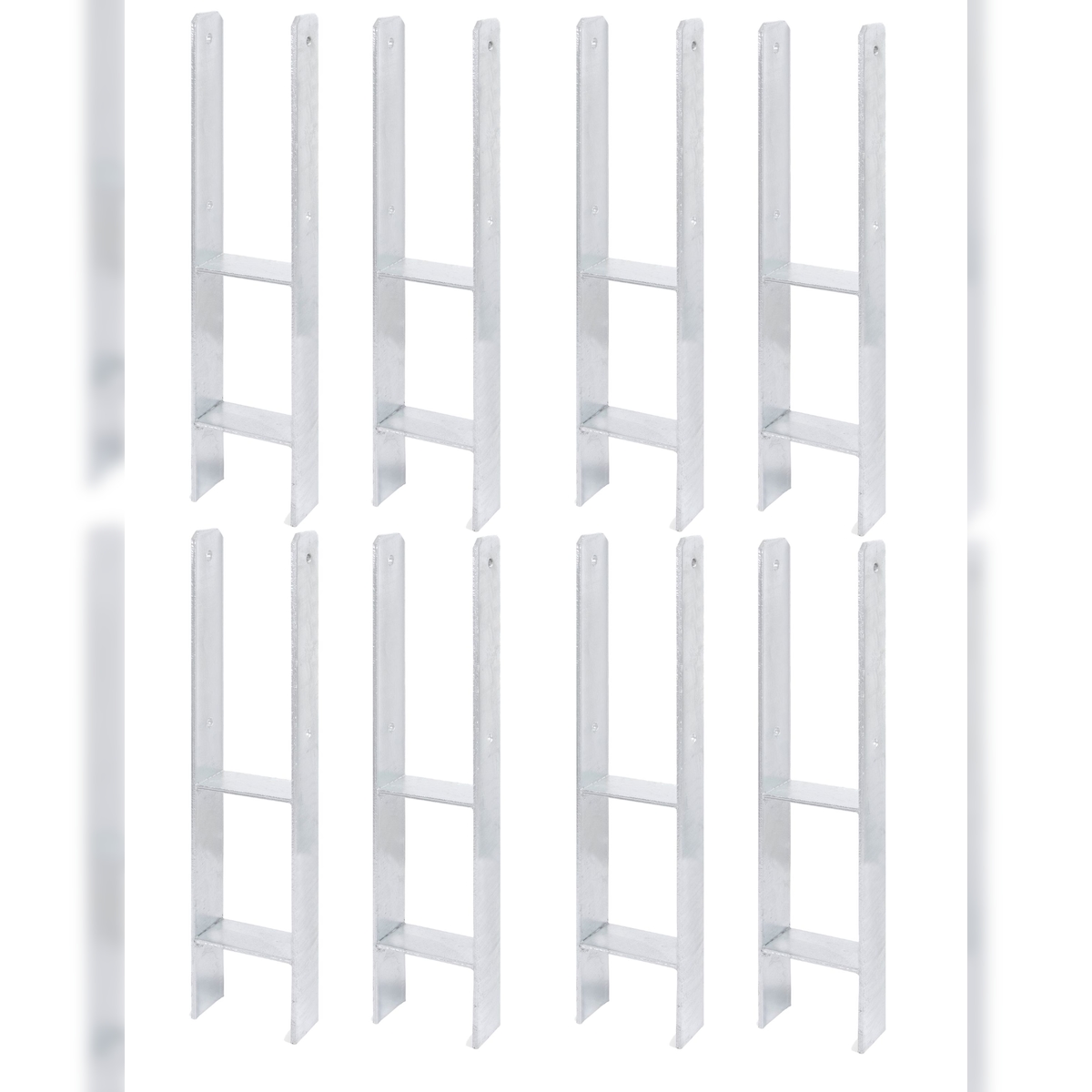 Alberts 8 x H-Pfostenträger, 111x600 mm, Materialstärke 6 mm, Tiefe 60 mm, feuerverzinkt Image