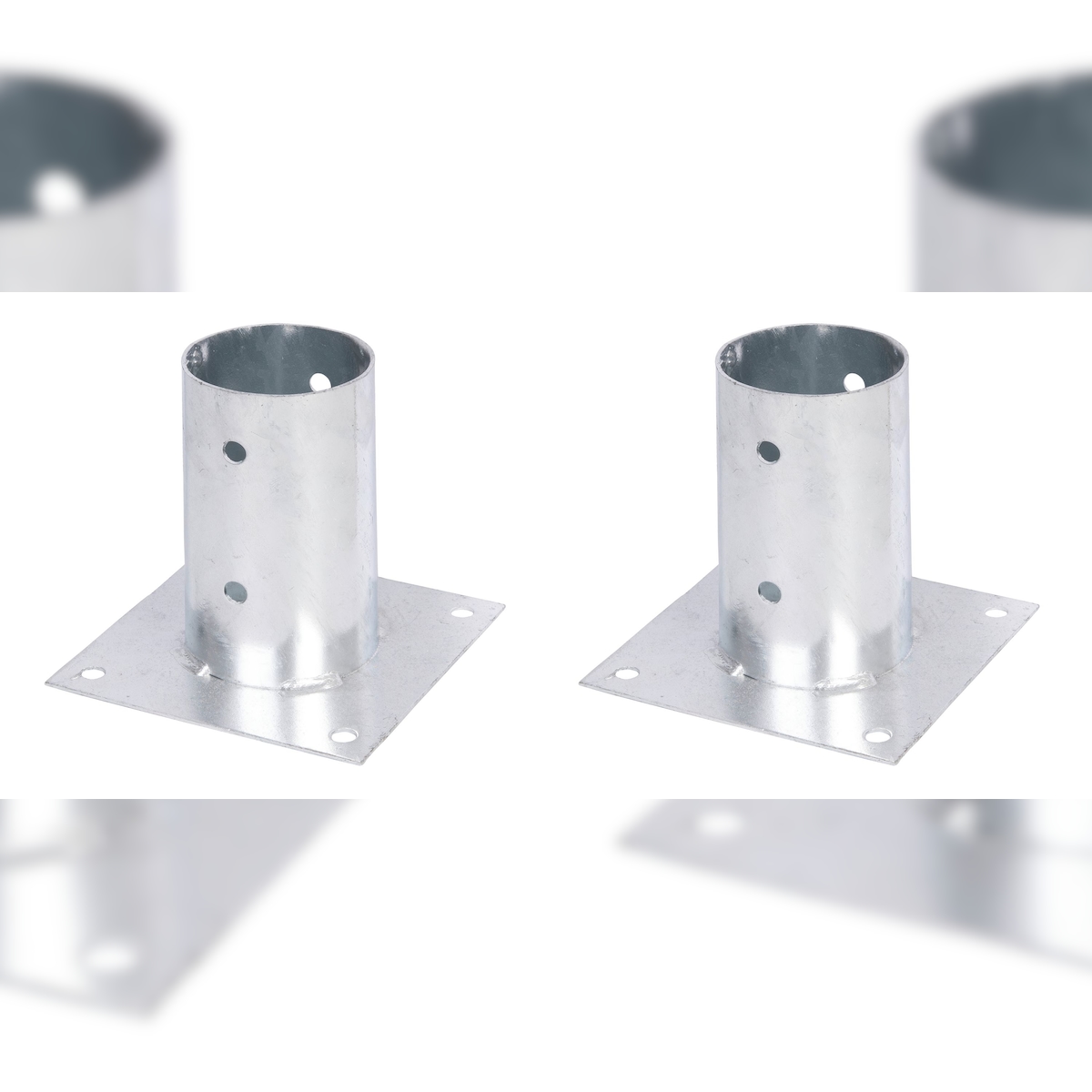 Alberts 2 x Aufschraubhülse für Rundholzpfosten, Ø81 mm, feuerverzinkt, zum Aufschrauben Image
