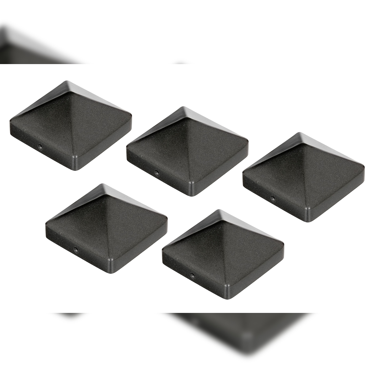 Alberts 839925 Pfostenkappe für Holzpfosten, hohe Form, Aluminiumguss, anthrazit-metalic, 90 x 90 mm, 5er Set Image