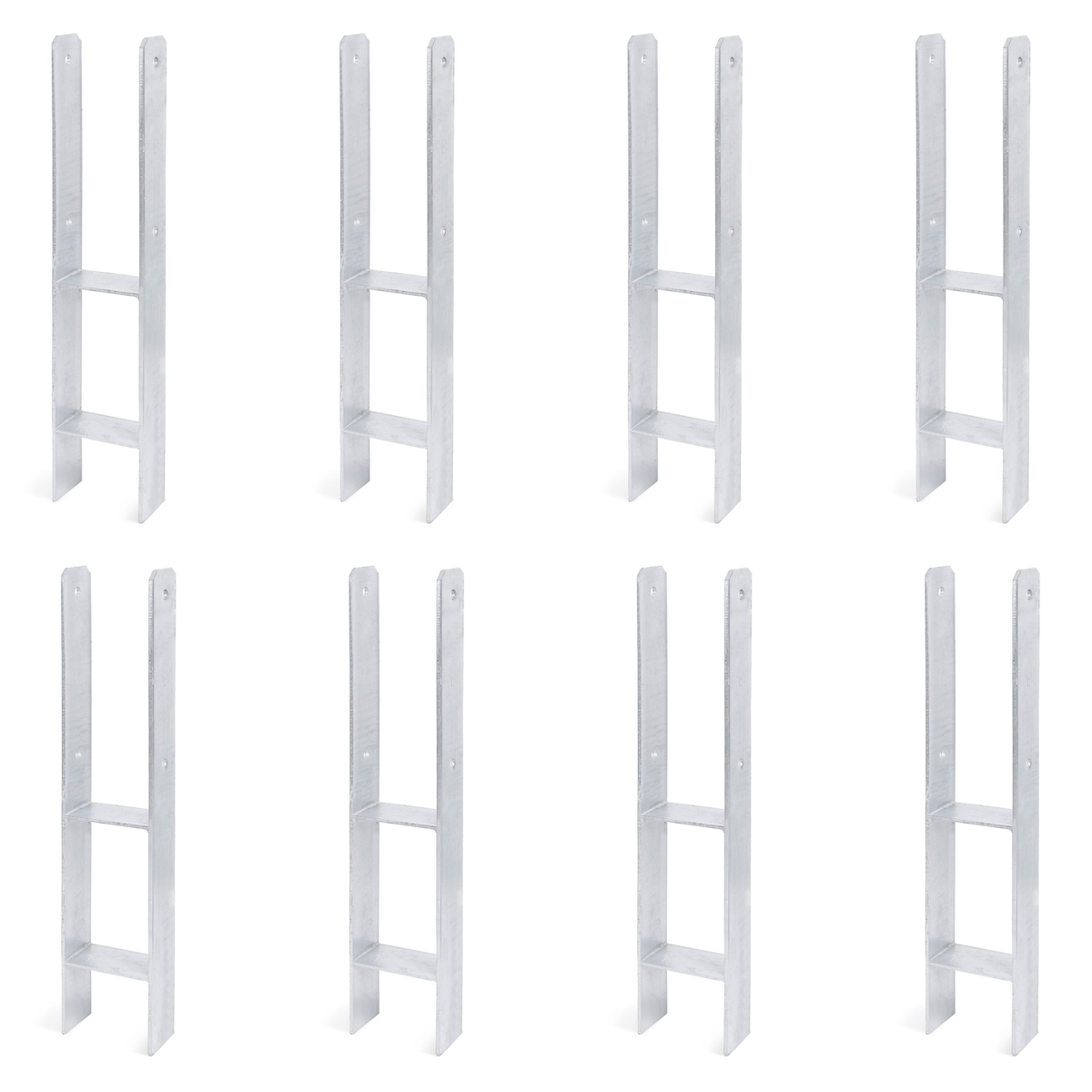 Alberts 8 x H-Pfostenträger, 121x600 mm, Materialstärke 5 mm, Tiefe 60 mm, feuerverzinkt Image
