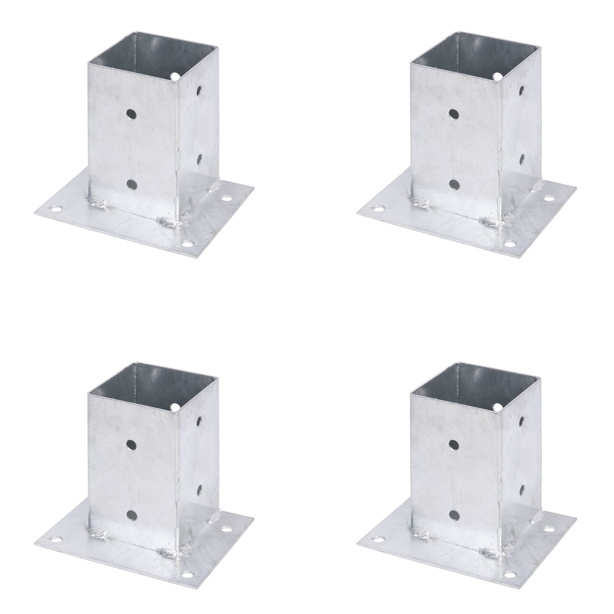 Alberts 4 x Aufschraubhülse, Befestigung an Geraden, 91x91 mm, feuerverzinkt, zum Aufschrauben Image