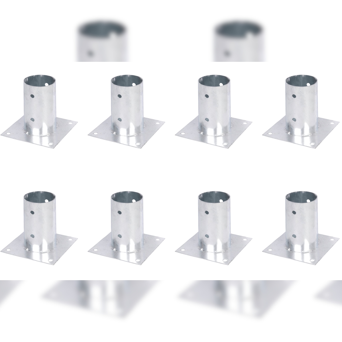 Alberts 8 x Aufschraubhülse für Rundholzpfosten, Ø81 mm, feuerverzinkt, zum Aufschrauben Image