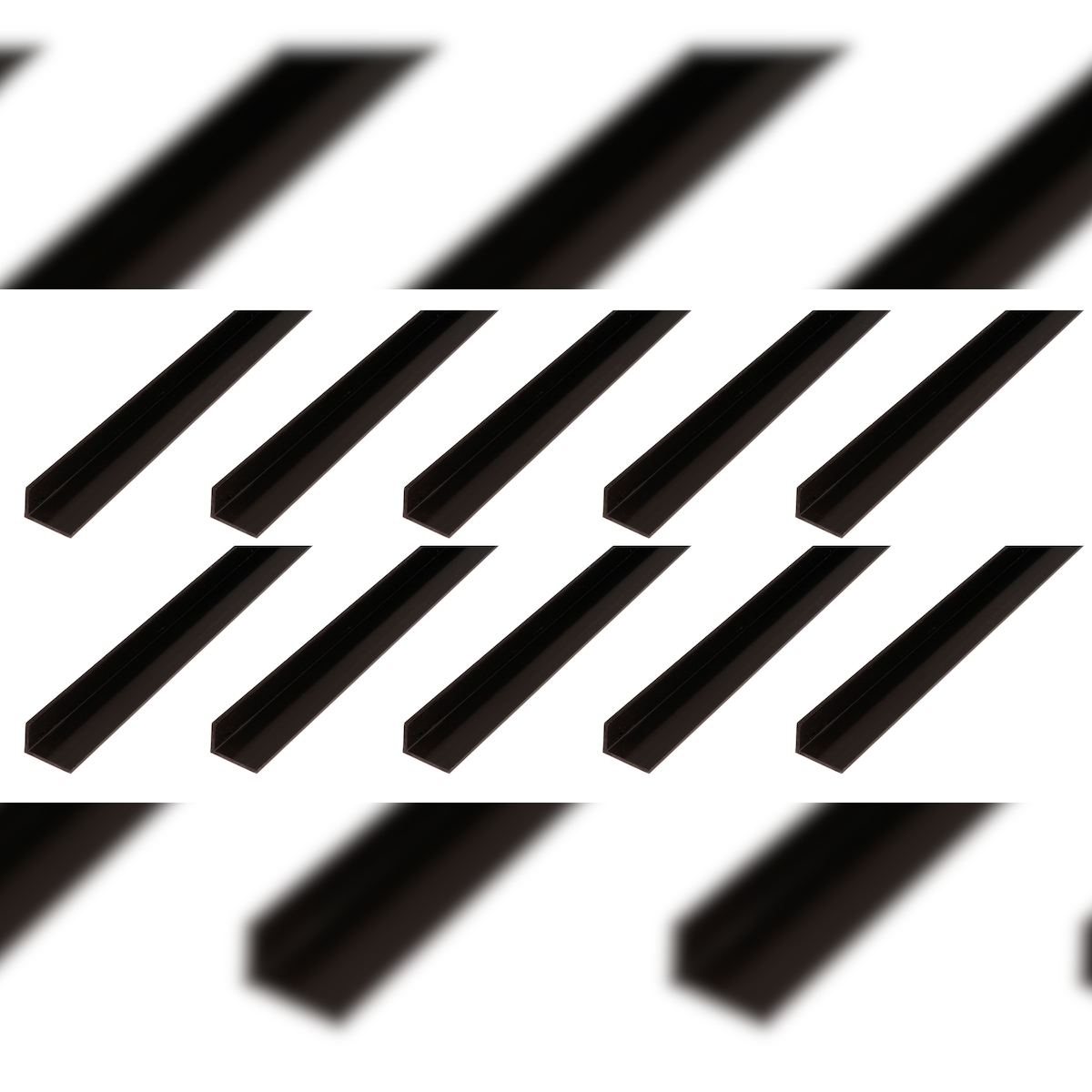 Alberts 10 x Winkelprofil, PVC, schwarz, 25 x 20 x 1 mm, Länge 1 m Image