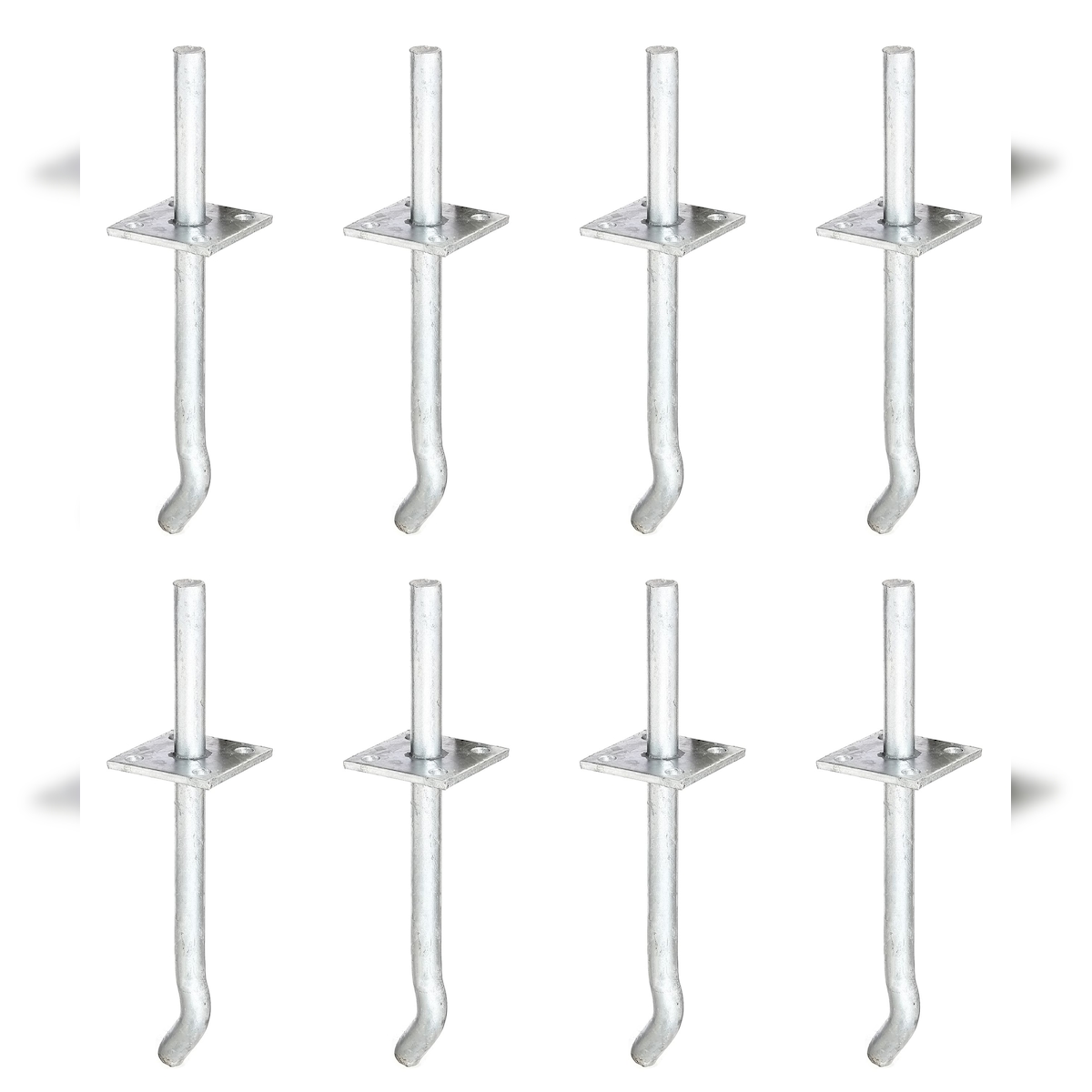 Alberts 8 x I-Pfostenträger, Stift Ø16x100 mm, Betonanker 200 mm, Platte 70x70 mm, feuerverzinkt, zum Einbetonieren Image