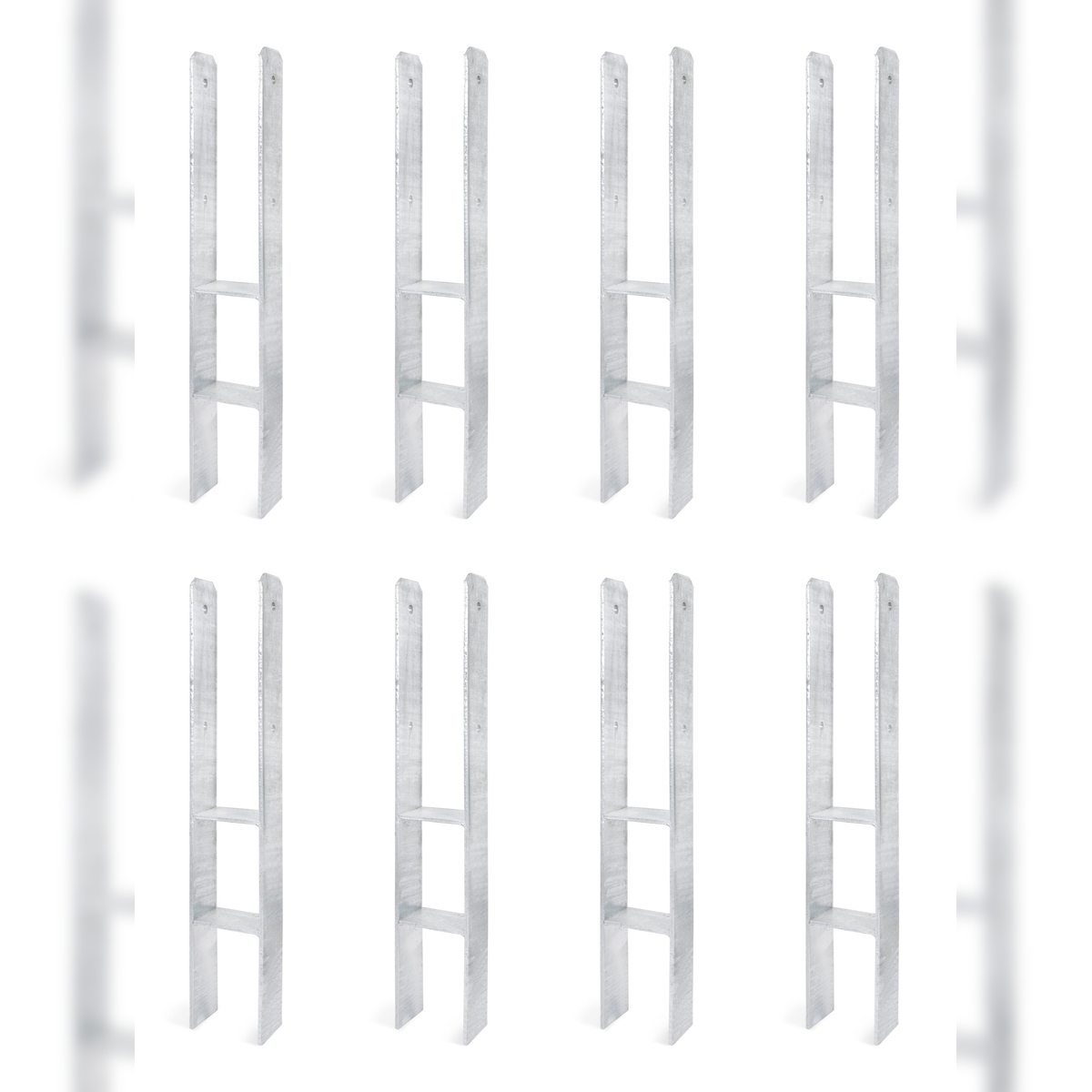 Alberts 8 x H-Pfostenträger, 116x800 mm, Materialstärke 8 mm, Tiefe 60 mm, feuerverzinkt Image