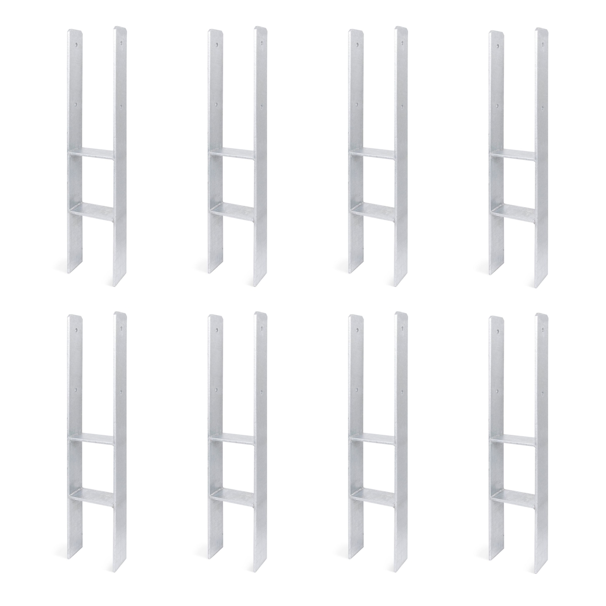 Alberts 8 x H-Pfostenträger, 141x800 mm, Materialstärke 8 mm, Tiefe 60 mm, feuerverzinkt Image