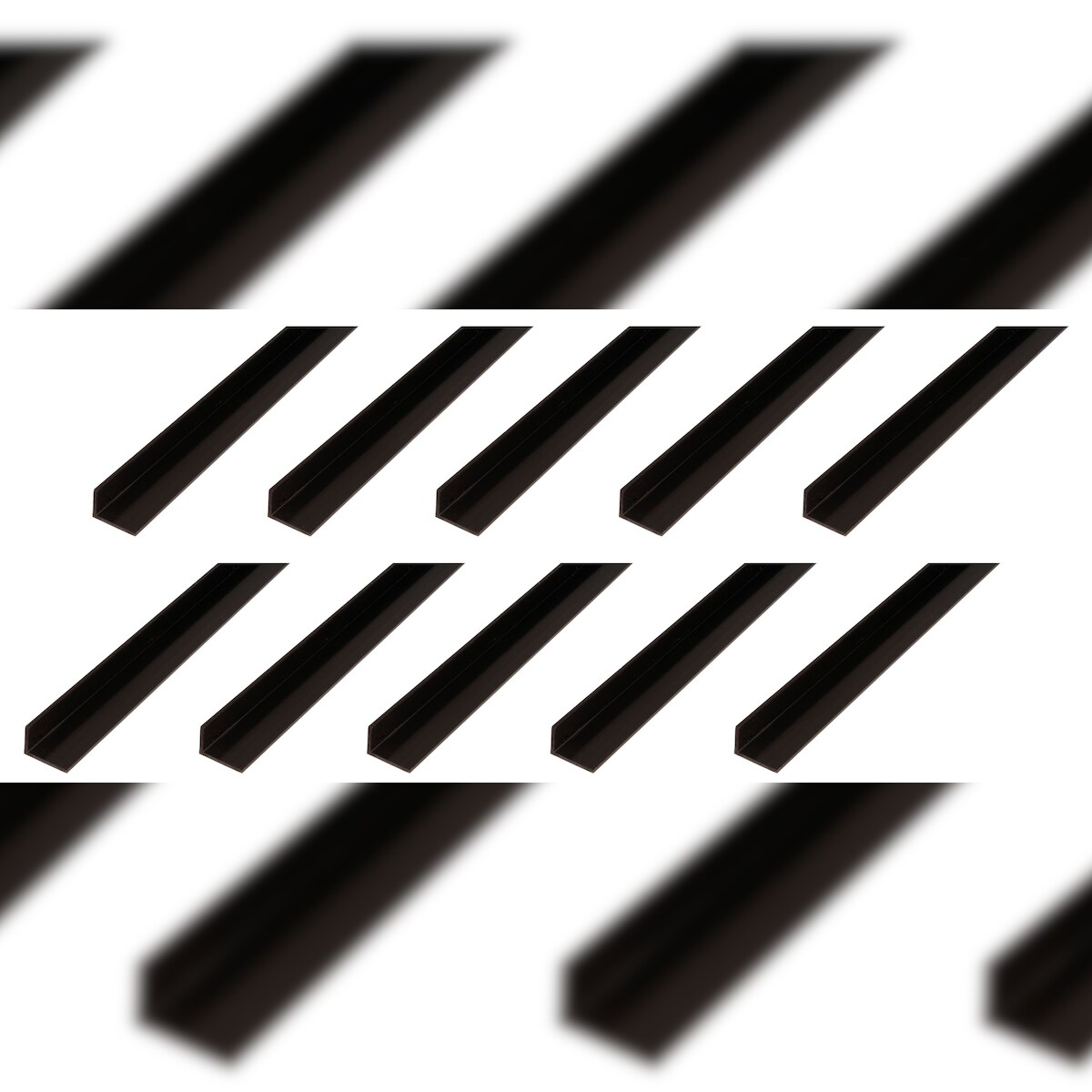 Alberts 10 x Winkelprofil, PVC, schwarz, 30 x 20 x 3 mm, Länge 1 m Image