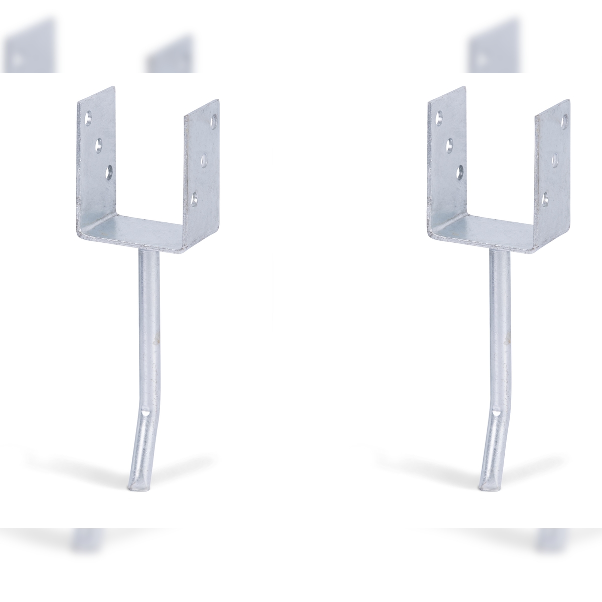 Alberts 2 x U-Pfostenträger mit Rundstahl-Betonanker, 81x104 mm, Betonanker 200 mm, feuerverzinkt, zum Einbetonieren Image