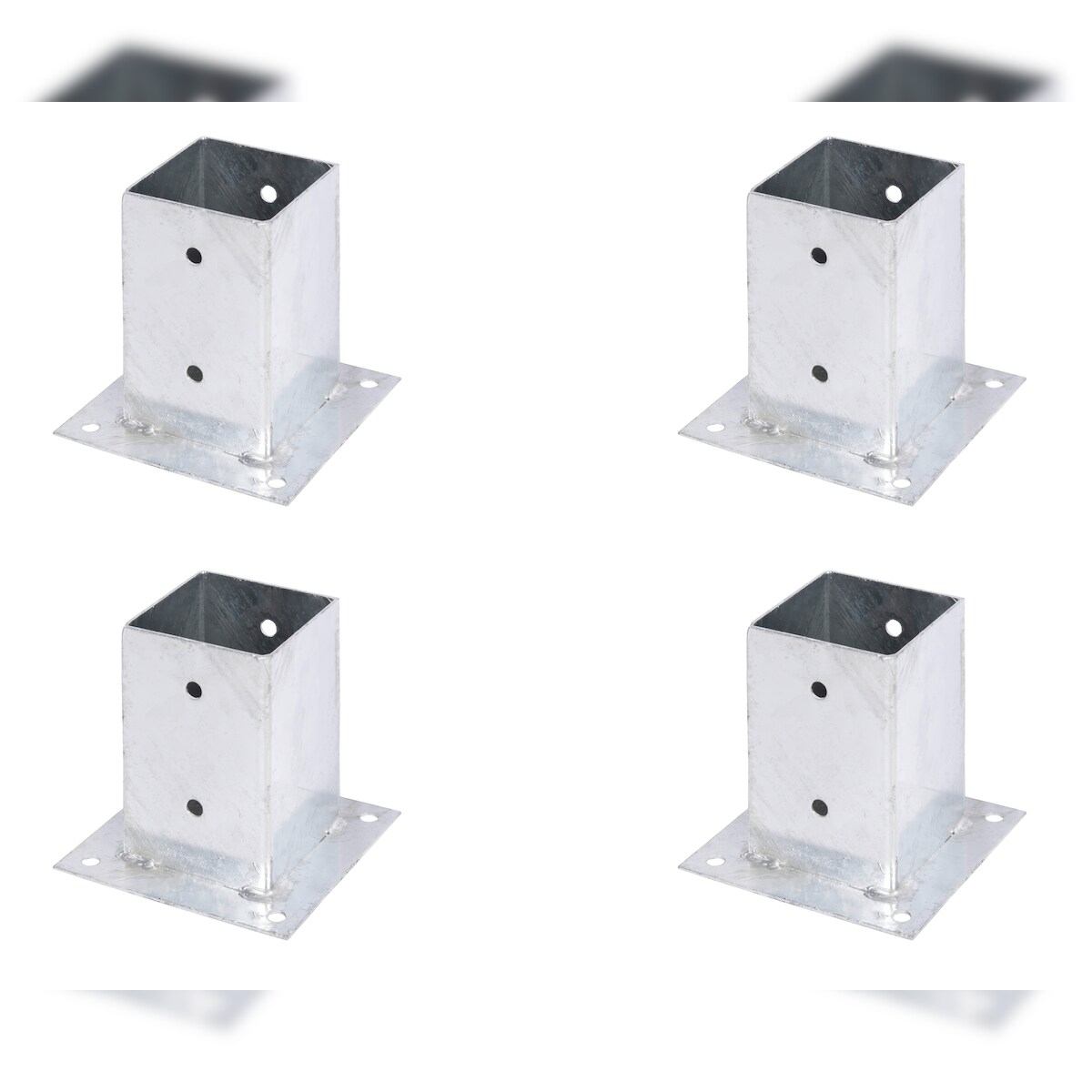 Alberts 4 x Aufschraubhülse für Vierkantholzpfosten, 91x91 mm, feuerverzinkt, zum Aufschrauben Image