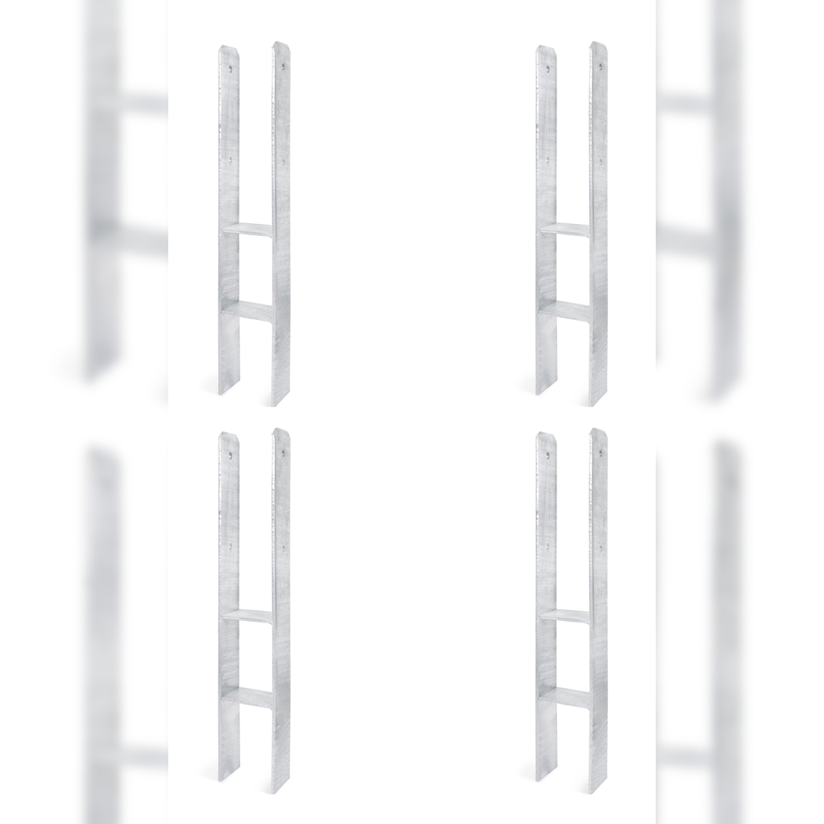 Alberts 4 x H-Pfostenträger, 116x800 mm, Materialstärke 8 mm, Tiefe 60 mm, feuerverzinkt Image