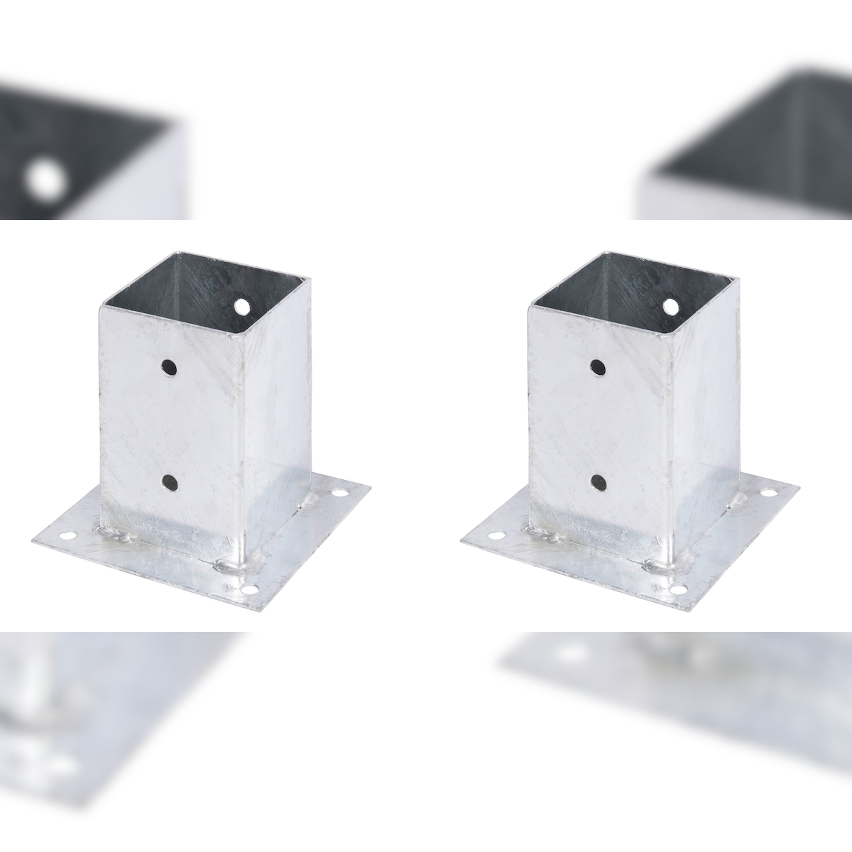 Alberts 2 x Aufschraubhülse für Vierkantholzpfosten, 91x91 mm, feuerverzinkt, zum Aufschrauben Image