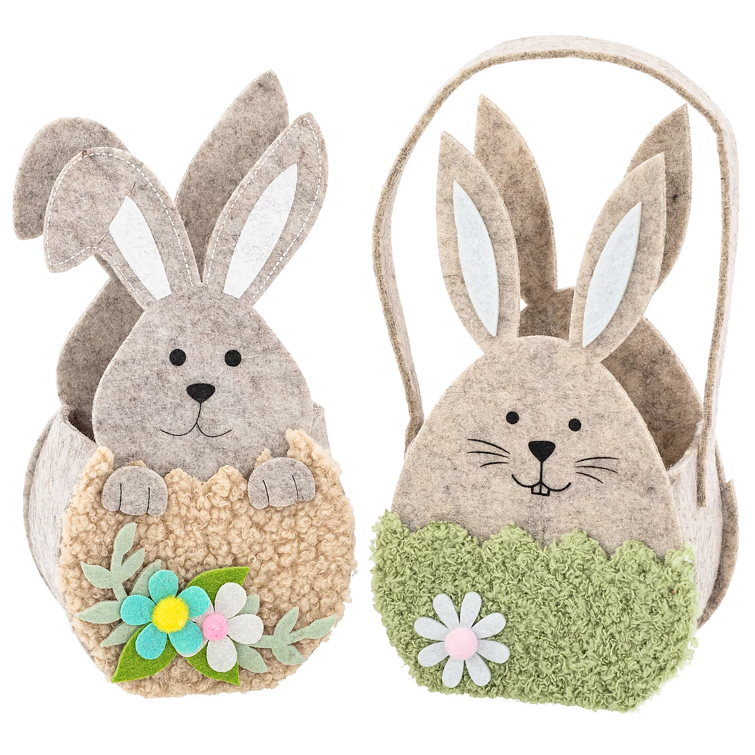 Filz-Körbchen Hase, grau, 2 Stück Image