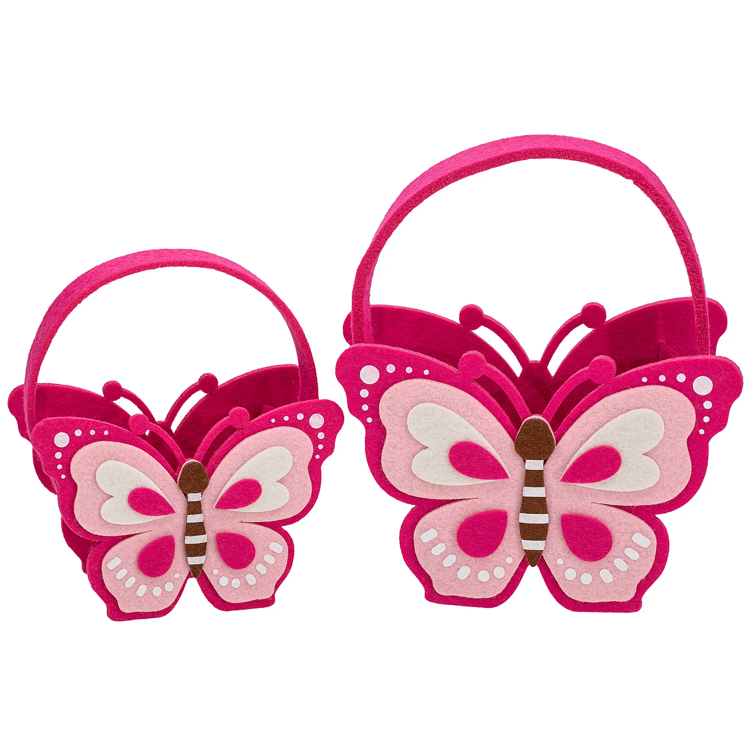 Filz-Körbchen Schmetterling, pink, 2 Stück Image