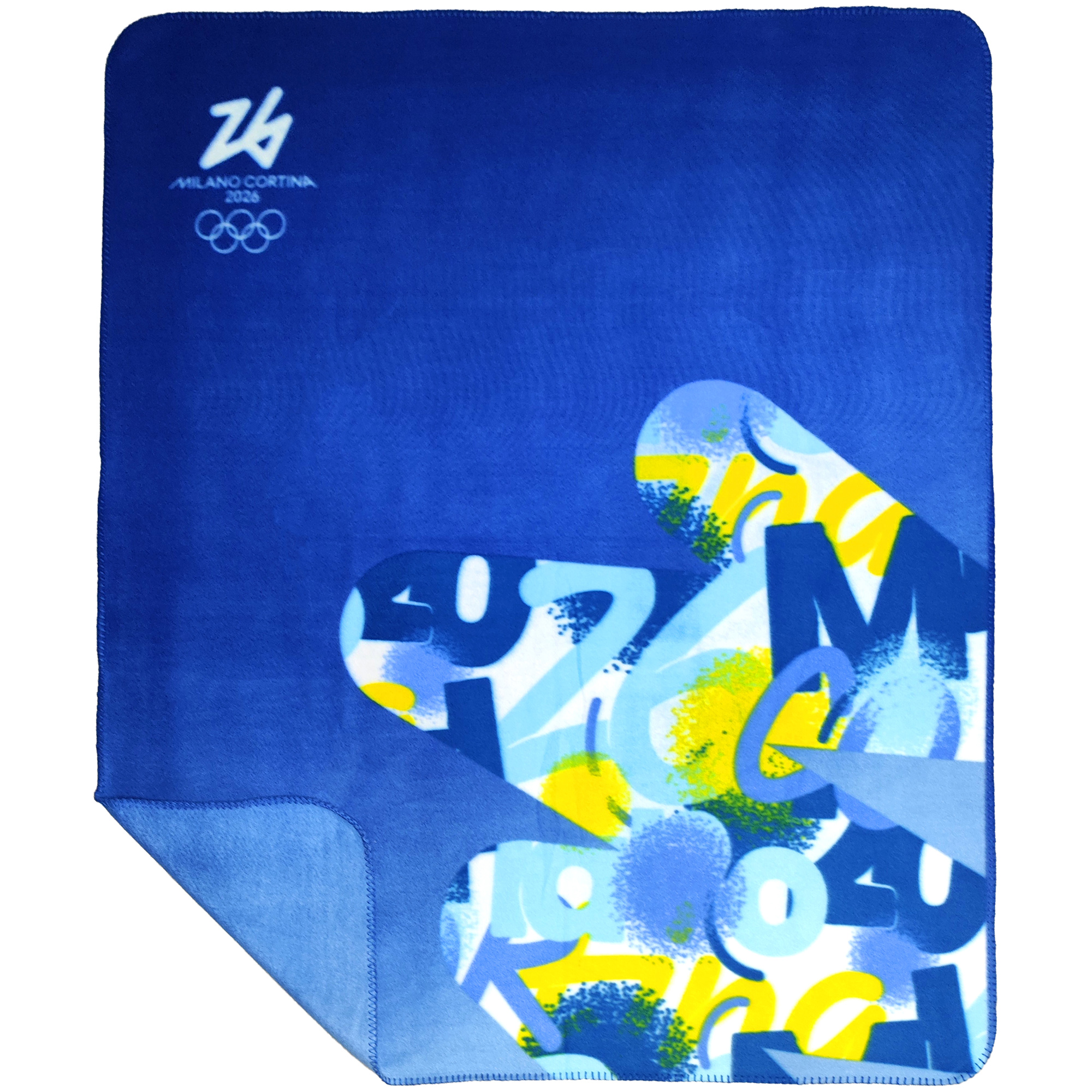 Milano Cortina Olympische Spiele 2026 Fleecedecke mit Maskottchen Image