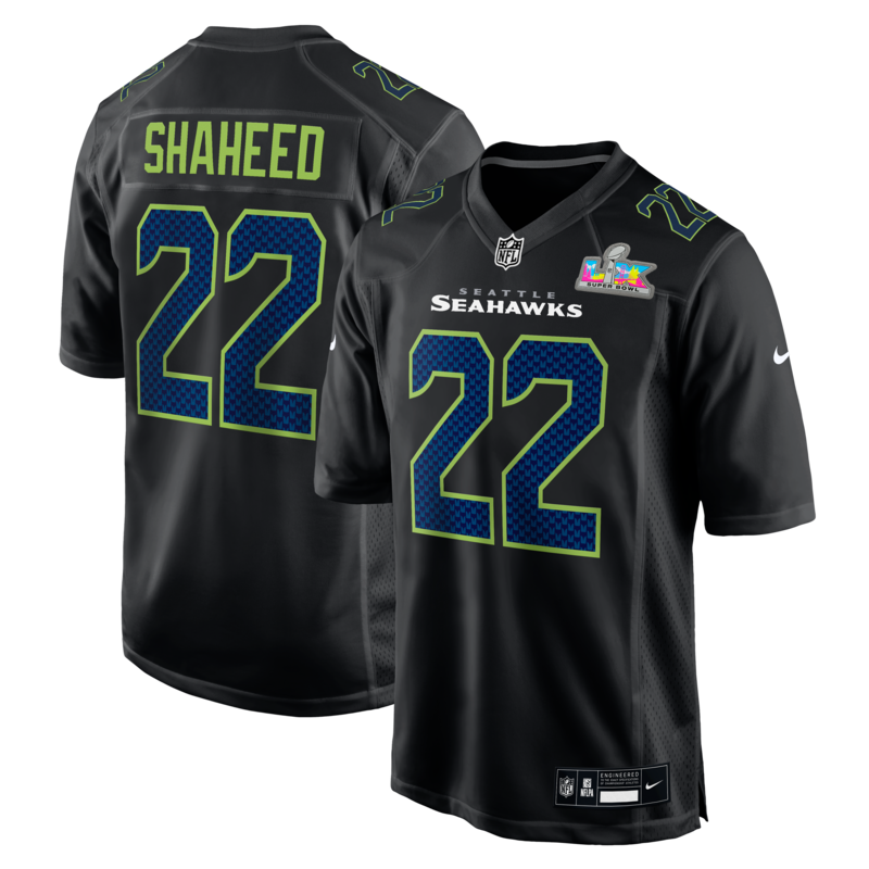 Nike Herren-Trikot mit Rashid Shaheed-Motiv, Seattle Seahawks-Logo, Super Bowl LX-Patch, Carbon-Optik Image