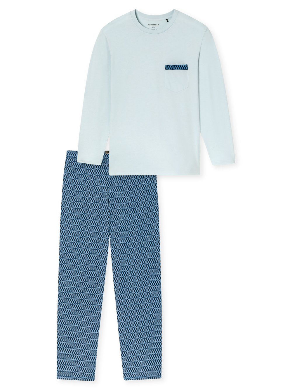 Schiesser Pyjama Herren hellblau, 62 Image