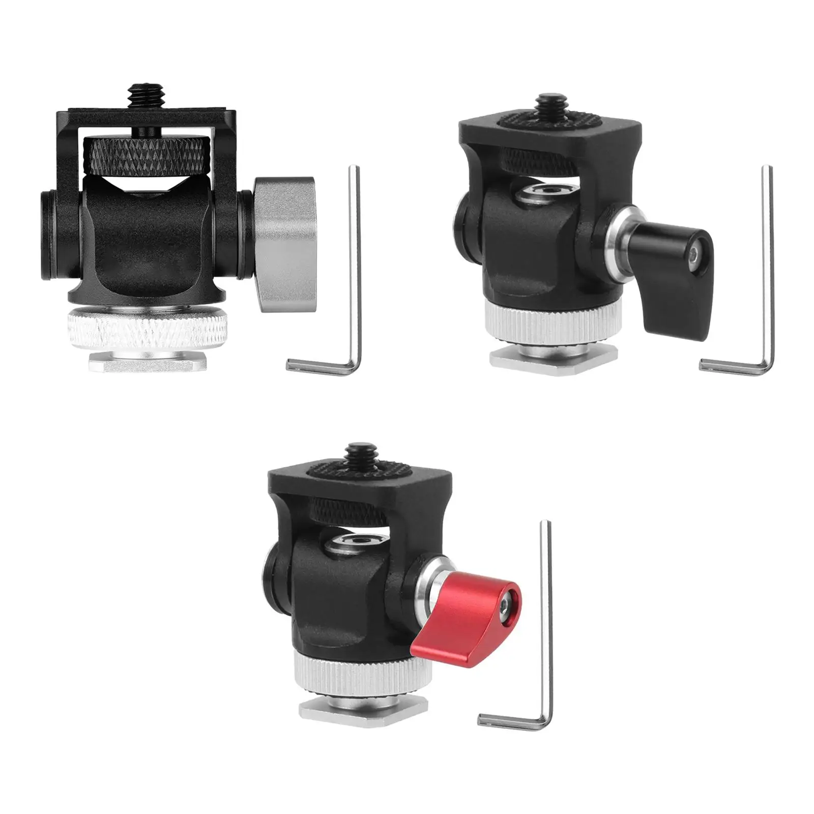 360 drehbarer Blitzschuh-Montageadapter, 1/4 Zoll Schraubmontage, Ständer, Mini-Stativ, Kugelkopf für Kamera, Videomontage, Kamera Image