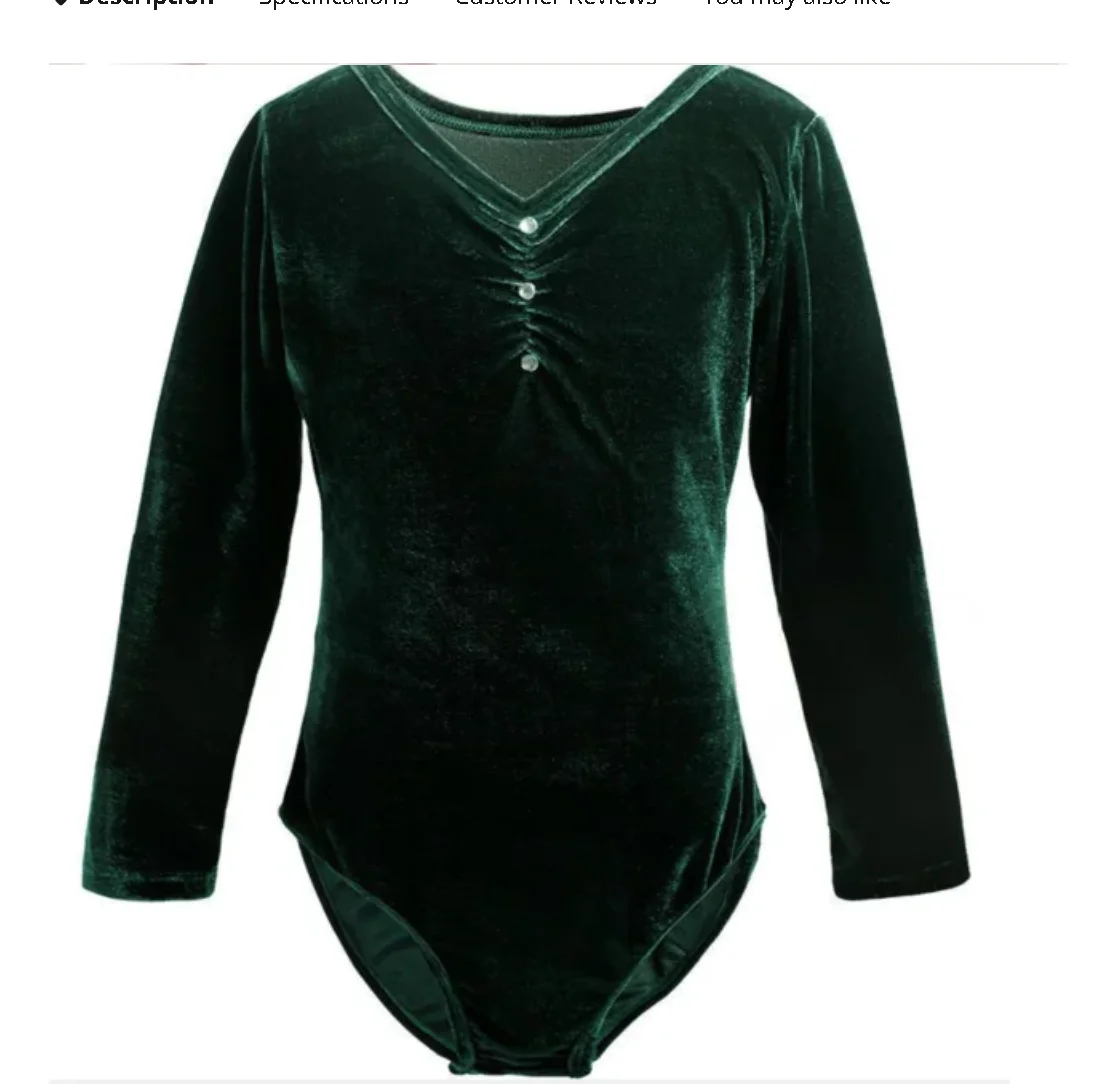 1 Stück/Set Ballett-Trikot für Kinder, Langarm-Tanztrikot, Herbst-Winter Samt-Ballett-Trikot Kostüm Image