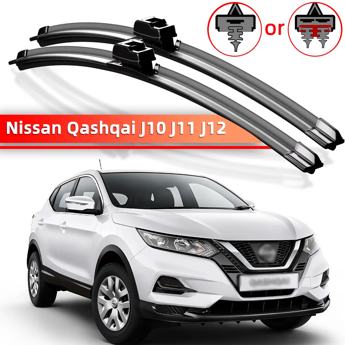2PCS Auto Wischer Ist Geeignet Für Nissan Qashqai J10 J11 J12 2006-2023 Frontscheibe Wischer 2007 2009 2010 2013 2014 2020 2021 Image