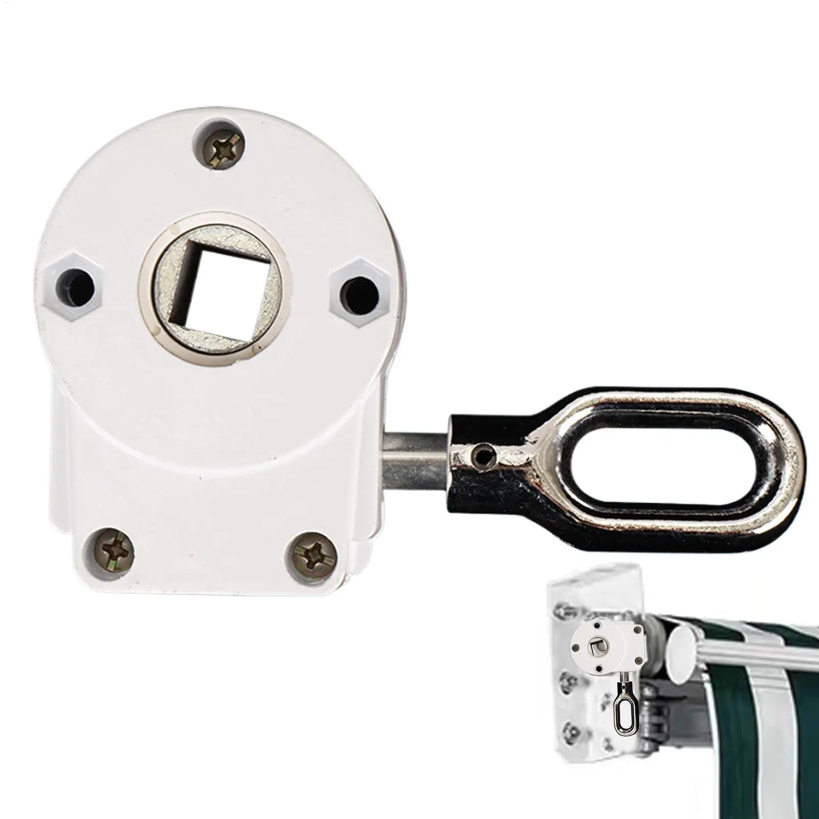 Überdachungszubehör, Kurbelgetriebe für den Außenbereich, Markise, Schneckengetriebe, Wartung, Hof, Rasen, Balkon, Terrasse, Markise aus Aluminiumlegierung, Getriebe Image