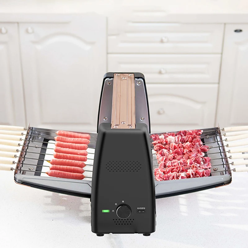 Barbecue Grill Maschine Rauchfreien Elektrischen Ofen Haushalt Automatische Rotary Grill Maschine Spieß Ofen Ofen Image