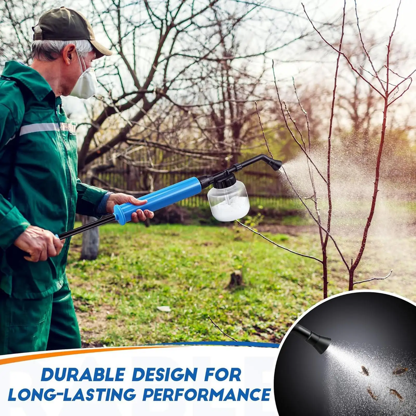 Kieselgur-Erdapplikator, zusammenklappbarer Pflanzenpulver-Staubwedel-Sprühgerät, multifunktionales Kieselgur-Erdensprühgerät, Gartengerät Image