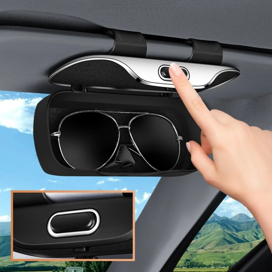 Auto Brillen Box Tragbare Auto Sonnenbrille Halter Im Auto Fahren Gläser Halter Brillen Fall Sonnenblende Auto Linsen Halter Image