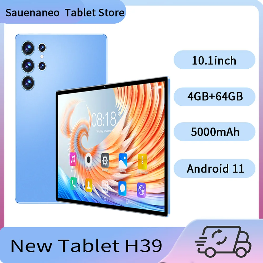 Neues 10,1-Zoll-Tablet WiFi Bluetooth Global Version unterstützt Google 4 GB + 64 GB High-Definition-Bildschirm 1280 x 800 Android 11 Google Image