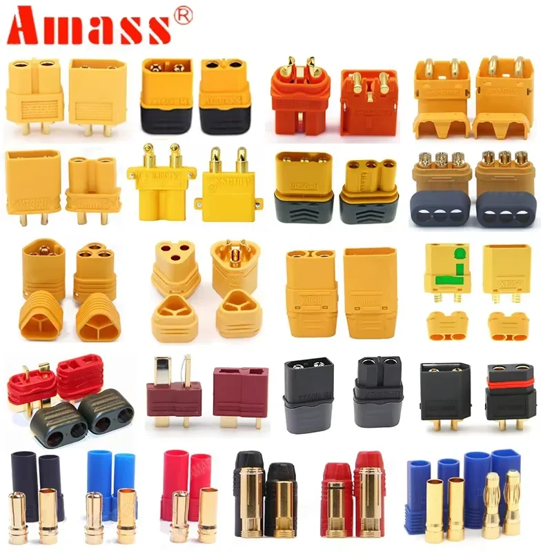 5 Paar Amass XT90S XT90 XT60 XT60H XT30 MR30 MR60 MT30 MT60 XT60I XT60W XT60PW XT30PW T-Typ-Stecker XT150 AS150 EC5-Stecker Image