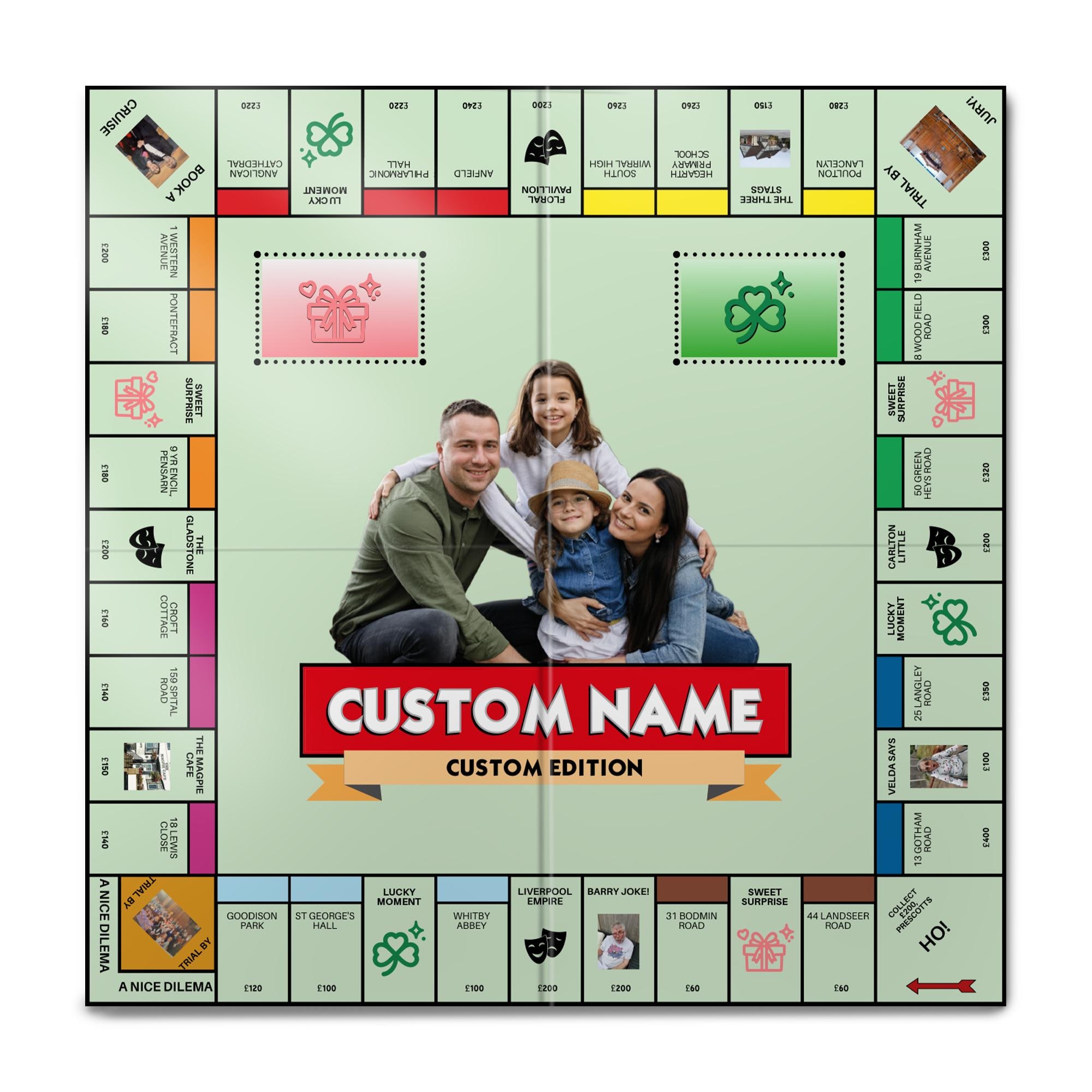 Gioco da tavolo Customopoly, tabellone di gioco, regalo personalizzato, gioco da tavolo personalizzato, tabellone di gioco Custompoly, tabellone di gi