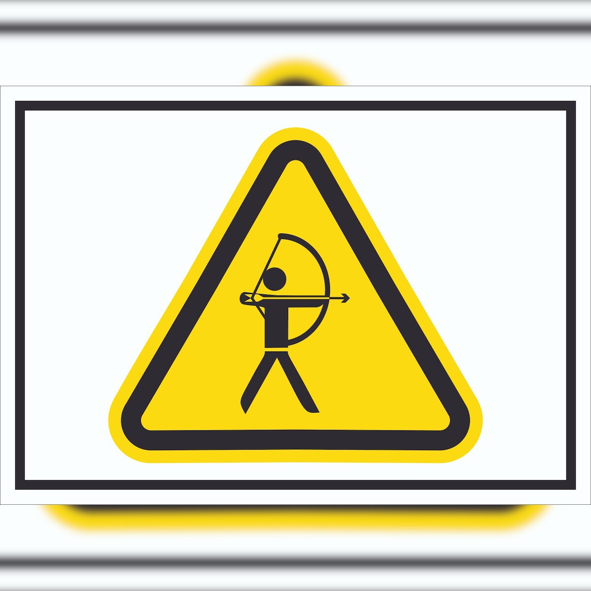 HB-Druck Vorsicht Bogenschießen Schild Symbol A3 (297x420mm) Image