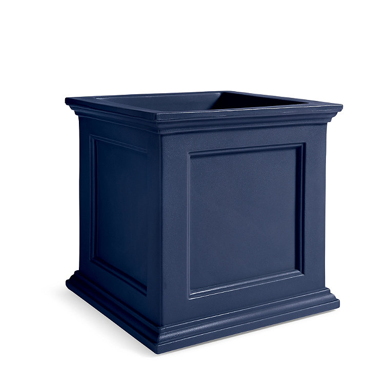 Devon Easy-Care Square Planter - Indigo, Indigo/24" H - Grandin Road
