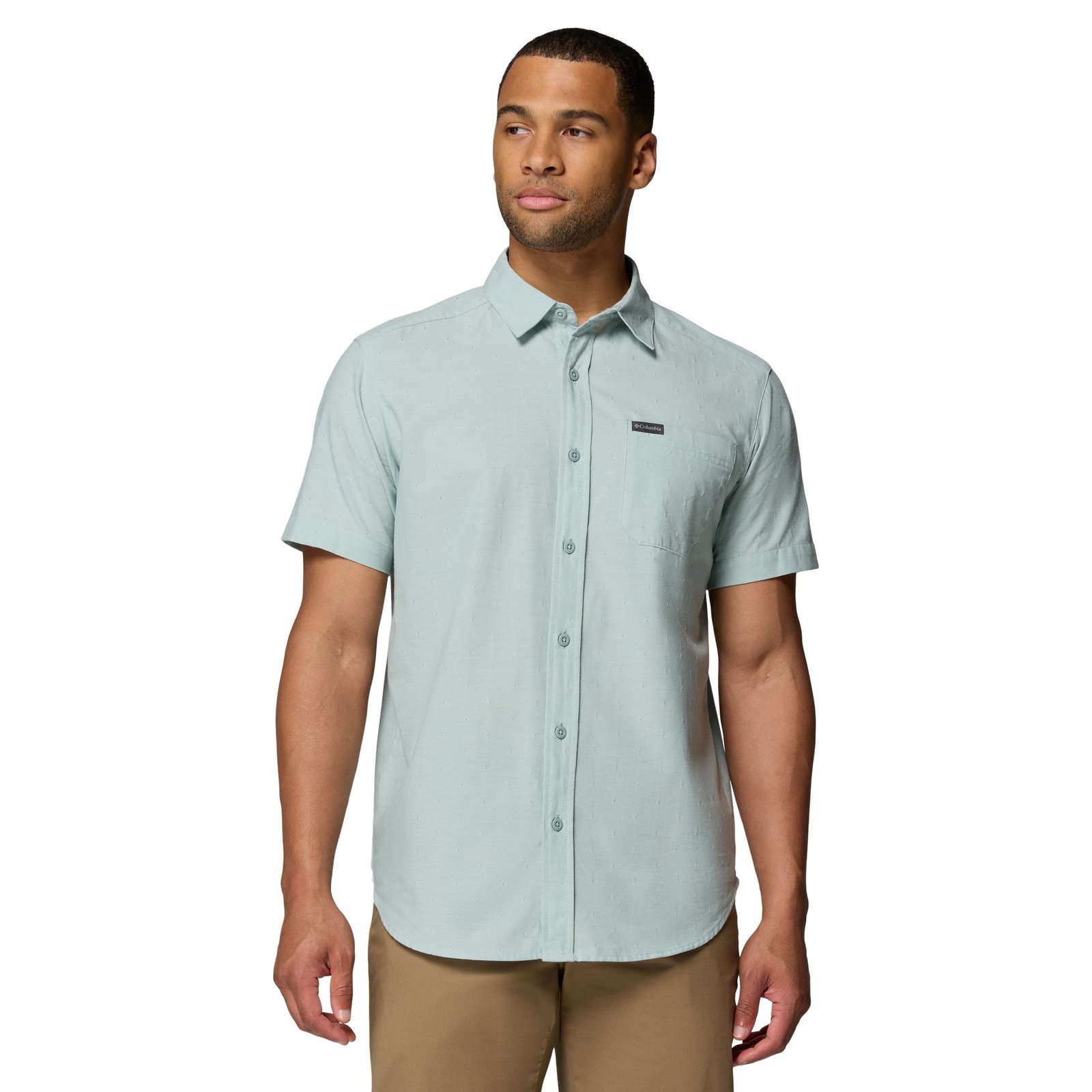 Columbia Men's Rapid Rivers Novelty Short-Sleeve Shirt (Size XXL) Crushed Blue, Cotton