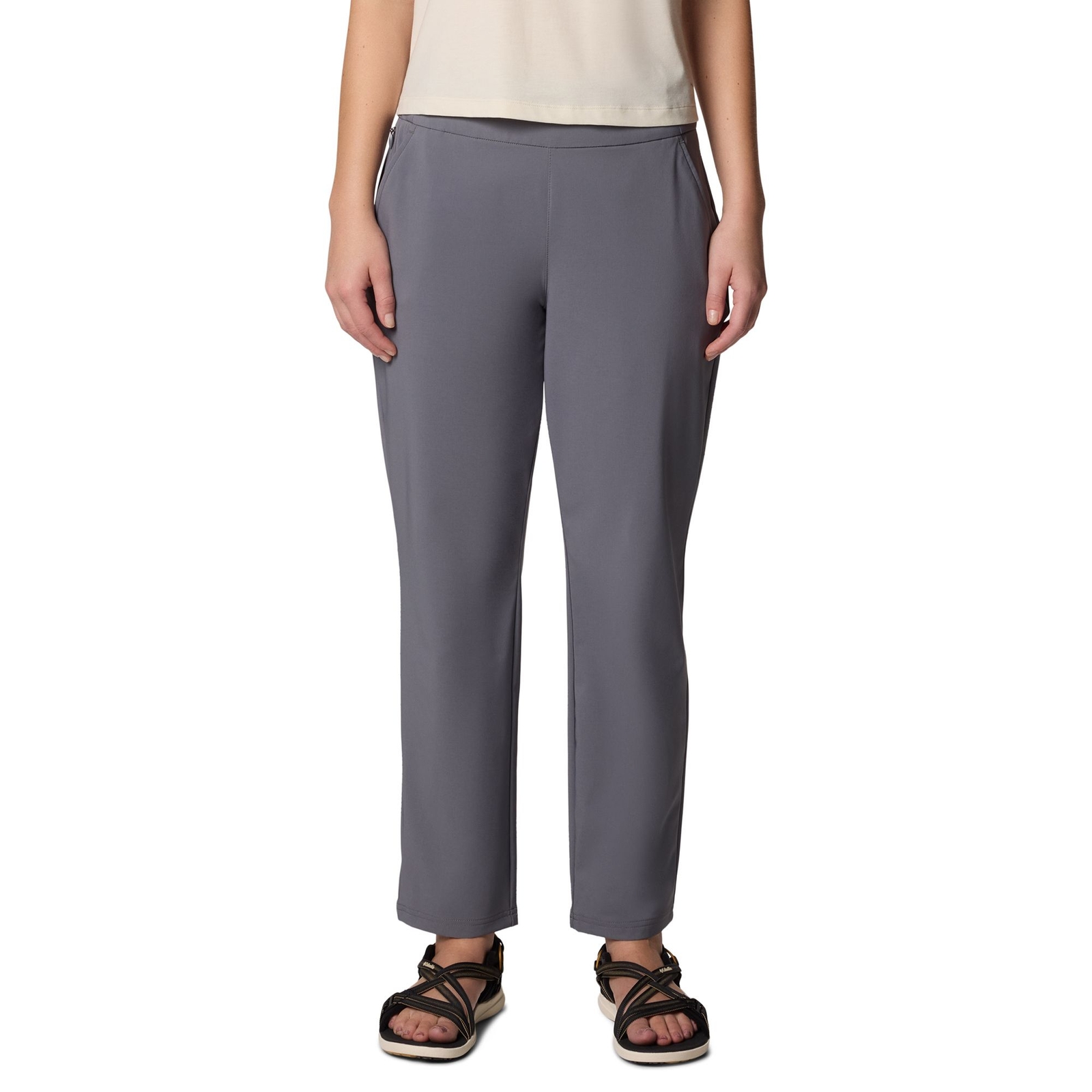 Columbia Women's All Seasons Pull-On Pant (Size XL-Long) City Grey, Polyester