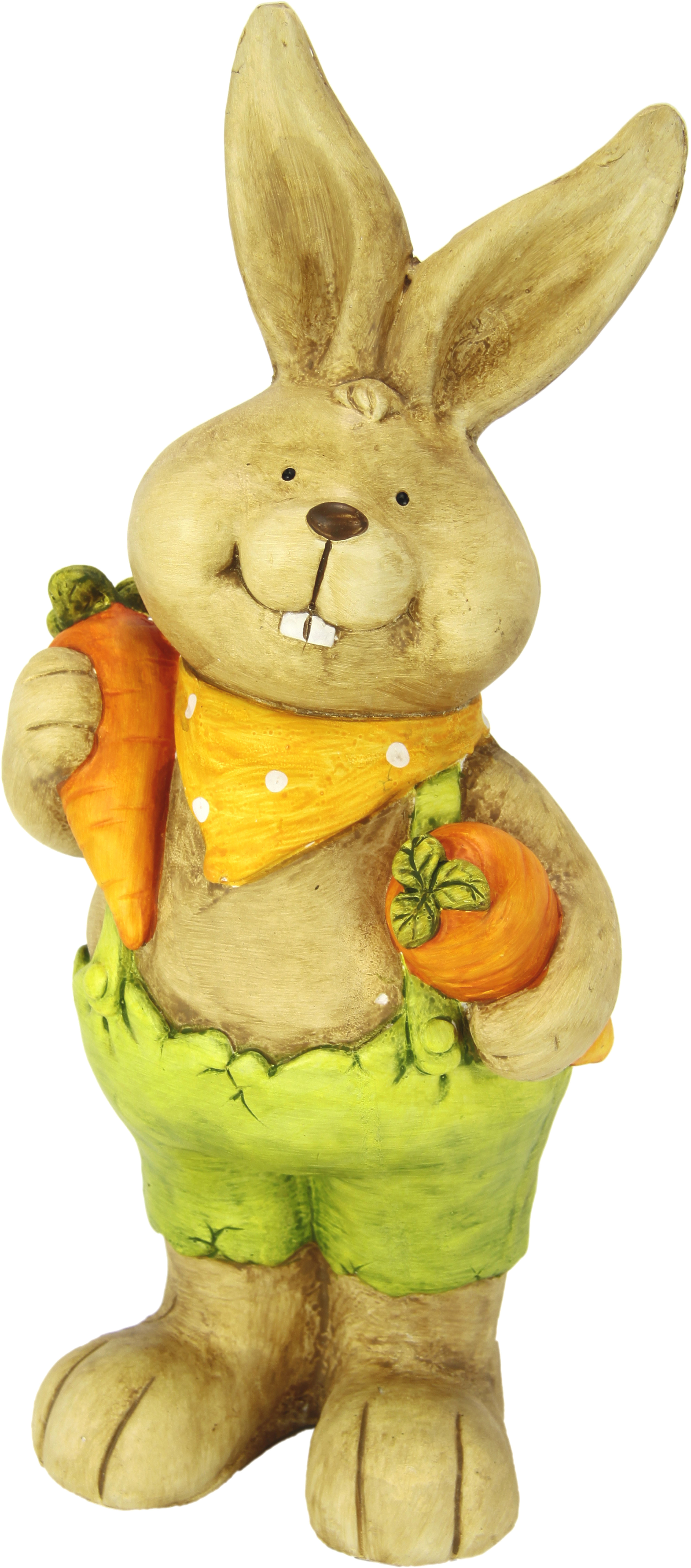 Dekofigur I.GE.A. "Deko Osterhase mit Karotten", grün, B/H/T: 20cm x 46cm, Dekofiguren, Figur 46 cm Deko Hase Osterdeko Hasenfigur Frühling Ostern Ostereier