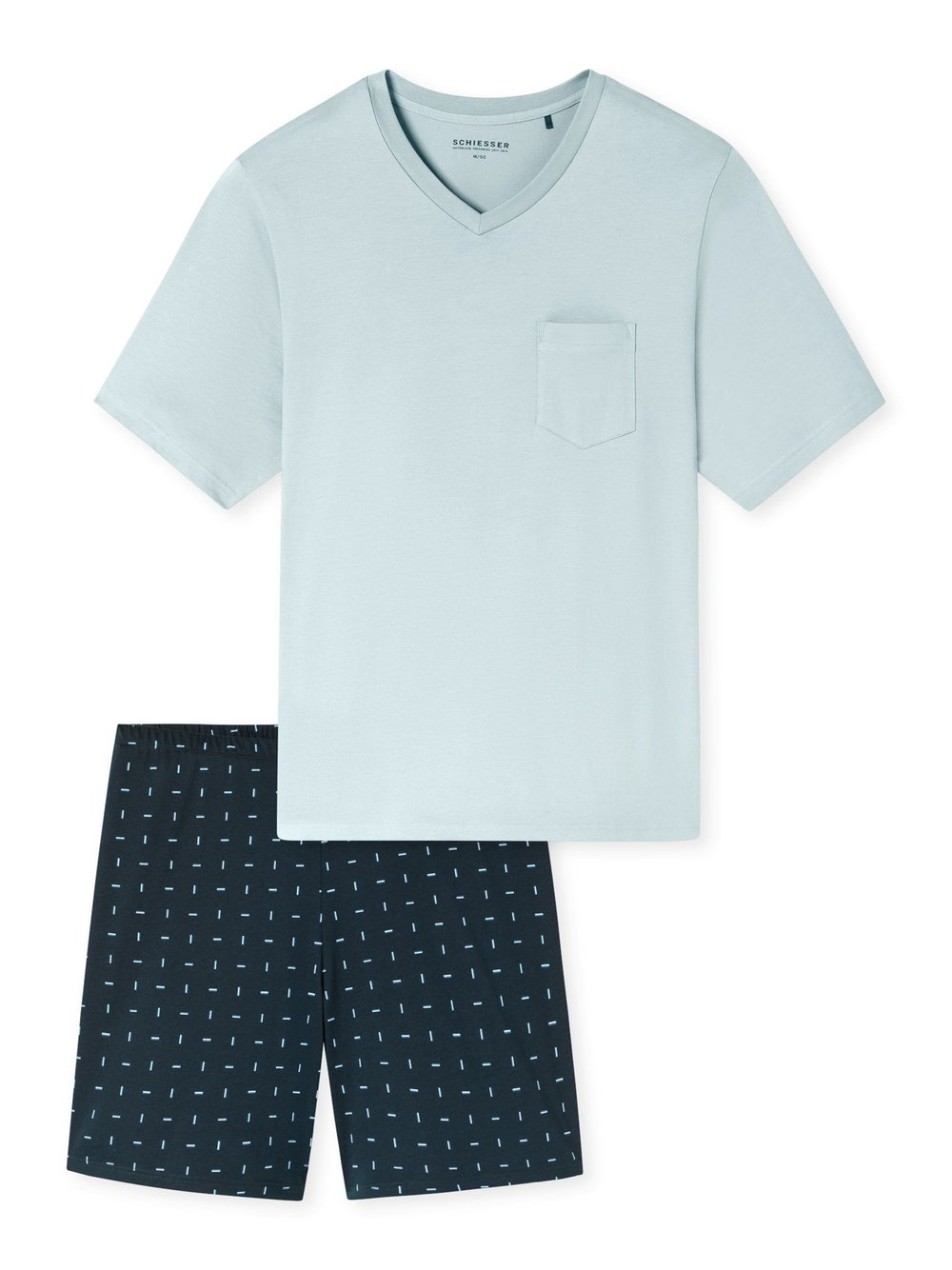 Schiesser Pyjama Herren hellblau, 50 Image