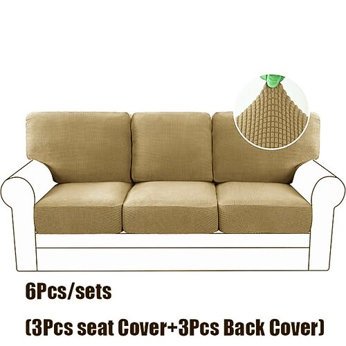 Minimalistisches Luxus-Stretch-Sofakissenbezug-Set, kompletter Bezug, rutschfester elastischer Sofaüberzug für 2-/3-Sitzer-Sofas Image