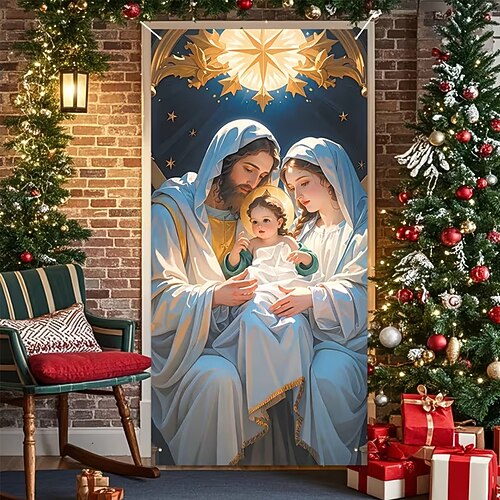 Geburtstag Poster Türabdeckung Banner für den Außenbereich Farbiges Glas Kirche Niedlich Mittelalterlich 3D Party Wohnheim Jugendzimmer Studentenwohnheim Jungs, Männerhöhle, Studentenwohnheim Image