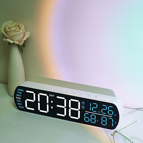 Tragbarer digitaler LED-Wecker mit Vibrations- und Blinkalarm für Tiefschläfer und Erinnerungsfunktionen Image