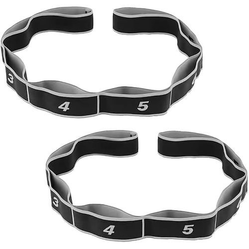 2 Fitness-Widerstandsbänder für Dehnübungen und Yoga, nummerierte Widerstandsbänder mit klaren Markierungen, 8-teilige elastische Trainingsbänder für Ganzkörperdehnung und -formung