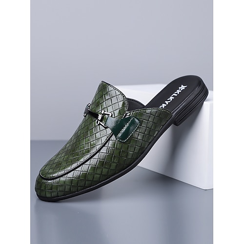 Rote Herren-Slipper mit Krokodilprägung, offenes Design, eleganter Smart-Casual-Stil für Strandhochzeiten, Gartenzeremonien und Sommerveranstaltungen Image