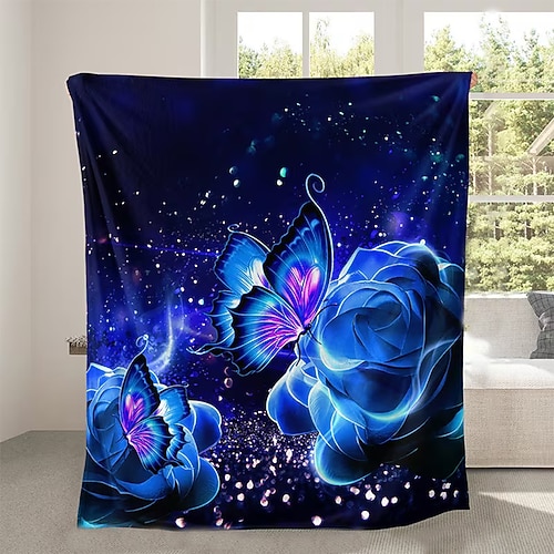 Tapisserie Fleecedecken Überwurfdecke für die Couch Schmetterling Klassisch 3D Sofa Bett Dekorative Decke Warme Decke Wohndeko Image